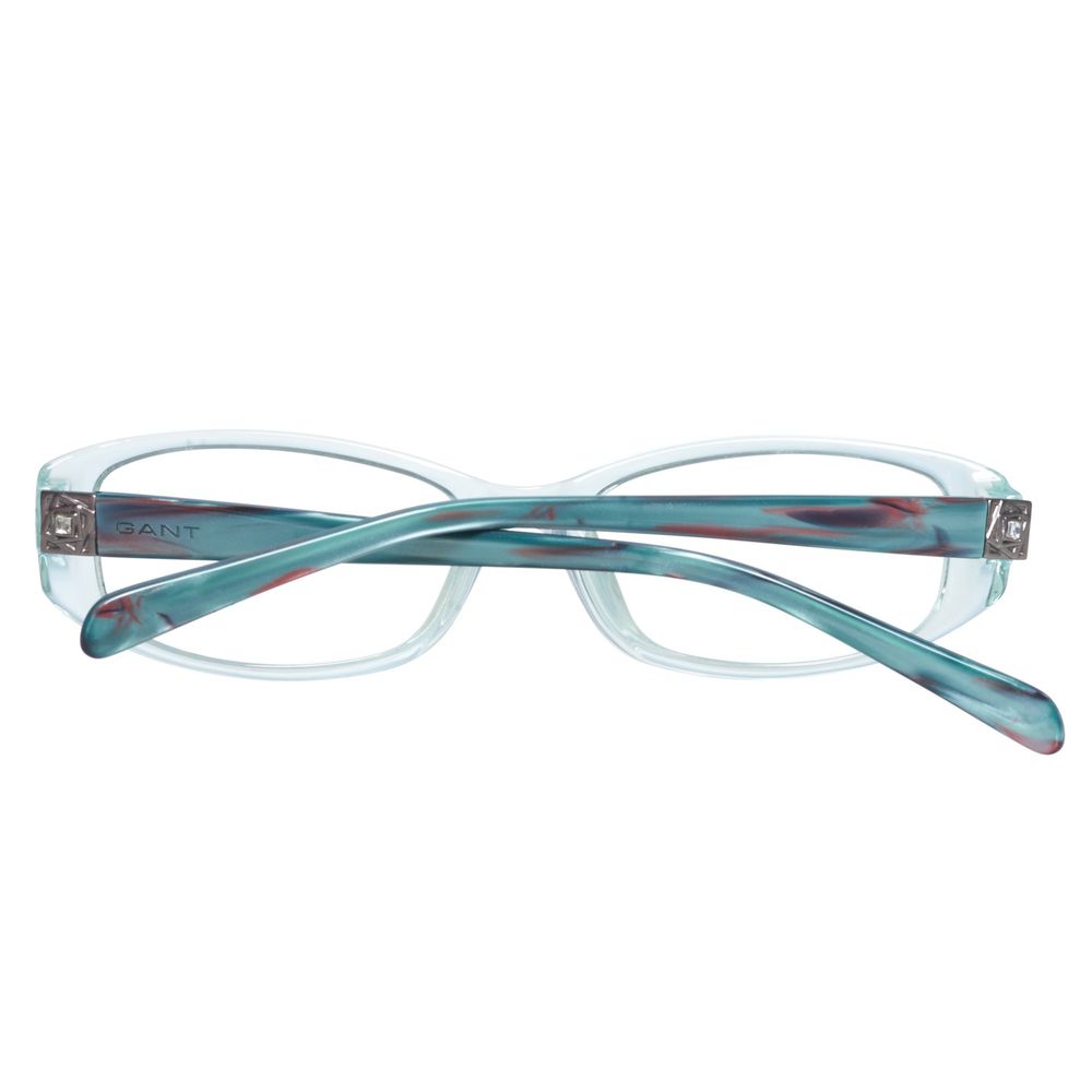Alt Tag: Gant Transparent Plastic Frames for Women, GWDELMARGRN52, size 52/16/135 mm, shown in a transparent design with plastic material.