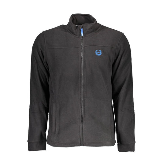 Gianmarco Venturi Black Polyester Sweatshirt with long sleeves, 2 pockets, zip closure, and logo embroidery