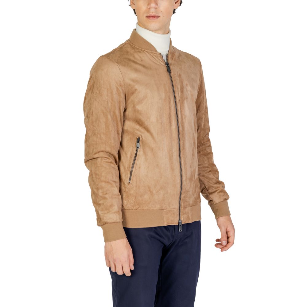 Gianni Lupo Beige Polyester Jackets & Coat