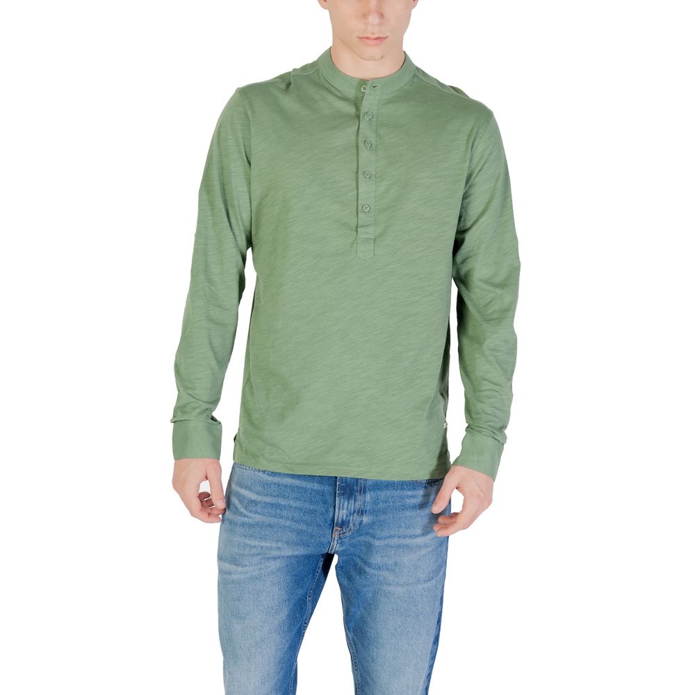 Gianni Lupo Green Cotton Long Sleeve T-Shirt
