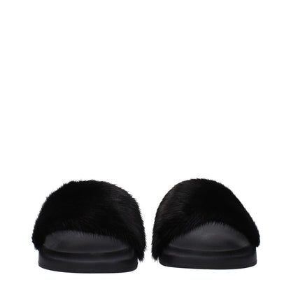 Givenchy Black Cotton Slippers