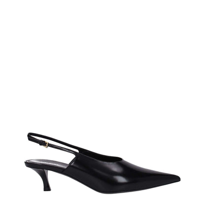 Givenchy Black Leather Mid Heel Pumps with pointy toe and buckle closure, casual style, 5.5 cm heel height.