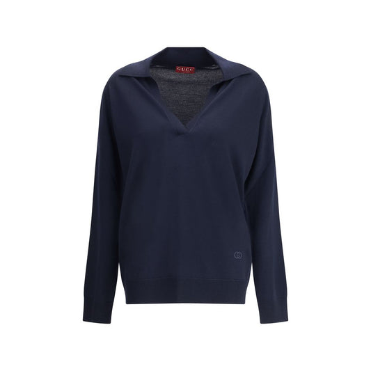 Gucci Blue Wool Sweatshirt Gucci