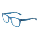 Guess Blue Women Glasses Frame, full-rim square style in blue plastic, demo lenses, spring hinge, includes branded case, size 53-19-145.