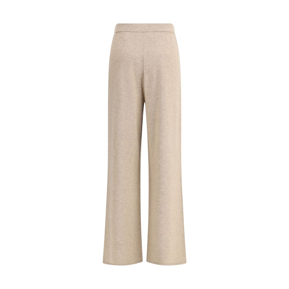 Guest in Residence Beige Cashmere Casual Pants with straight leg and button detailing for luxury comfort and style.