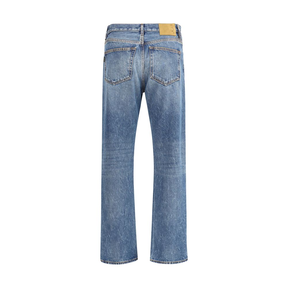 Haikure Blue Cotton Straight-Leg Jeans Haikure