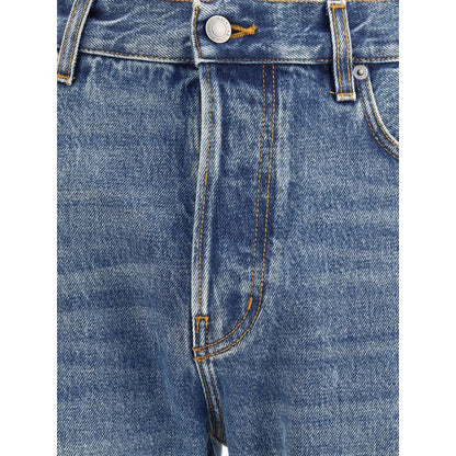 Haikure Blue Cotton Straight-Leg Jeans Haikure