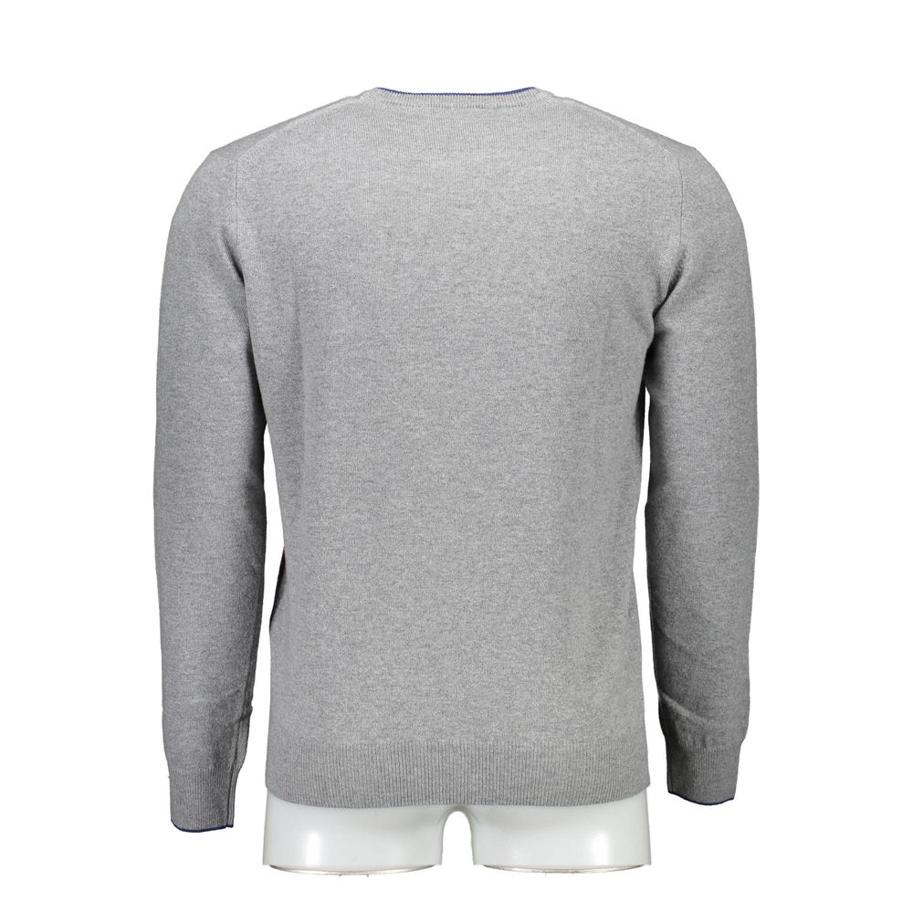Back view of Harmont & Blaine Brown Wool Men Sweater, showcasing its elegant design and craftsmanship. Ideal for a stylish wardrobe addition.