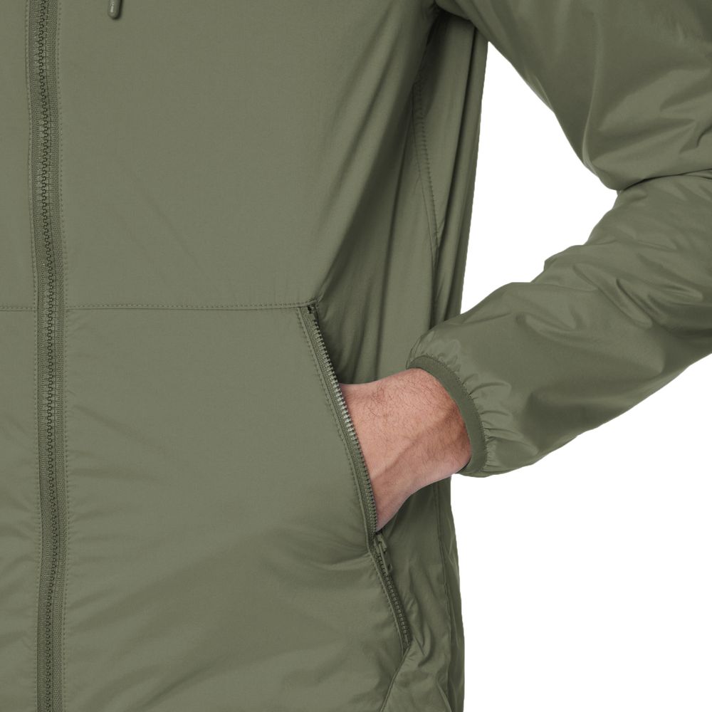 Herno Green Polyamide Jacket with hood, zippers, pockets, elastic cuffs, and drawstring waist for stylish and functional wear.