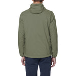 Herno Green Polyamide Jacket with hood, elasticated cuffs, and drawstring waist, shown from the back.