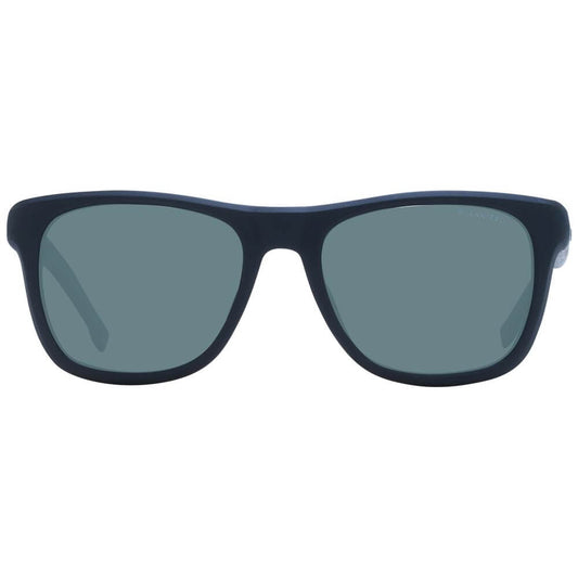 Hugo Boss Black Men Sunglass with black metal frame and green gradient lenses for UV protection, full-rim rectangle design style.