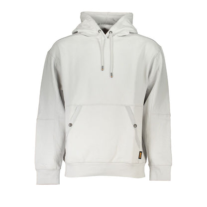 Hugo Boss Gray Cotton Men Sweater with hood and pocket, exuding sophistication and style for luxury casual wear.