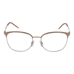 Hugo Boss Pink Women Glasses Frame in rose color, stainless steel full-rim rectangle style for women, size 53-17-145.