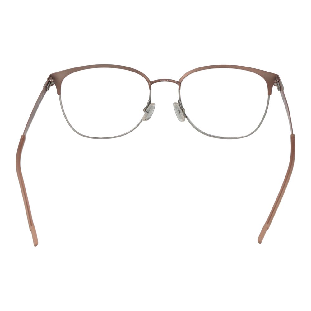 Hugo Boss Pink Women Glasses Frame in rose stainless steel, full-rim with demo lenses, size 53-17-145, including branded case.