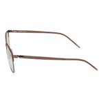 Side view of Hugo Boss Pink Women Glasses Frame in rose stainless steel with full-rim design and demo lenses, size 53-17-145.