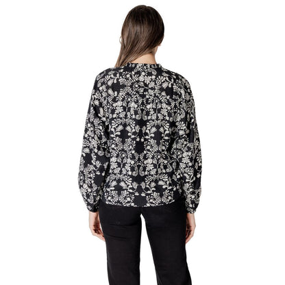 ICHI Black Viscose Blouse