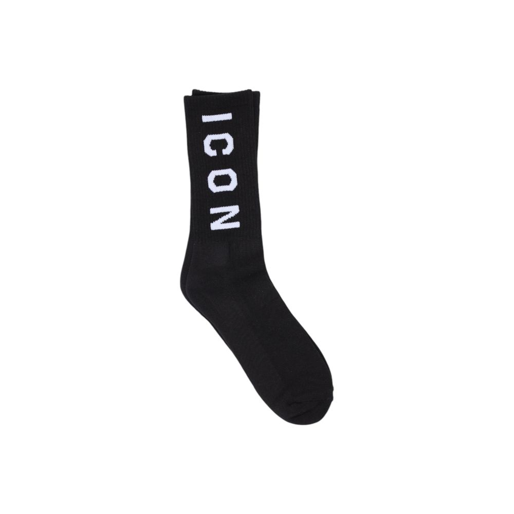 Icon Black Cotton Socks