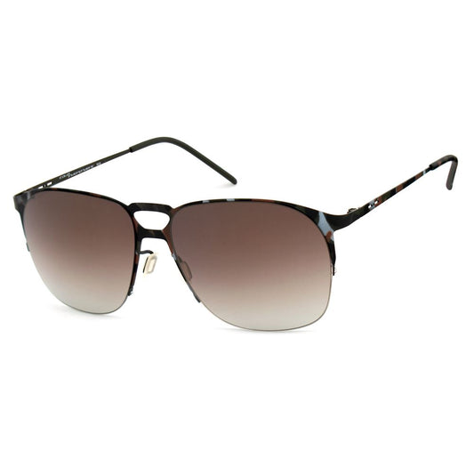 Italia Independent Brown Metal Sunglasses for women with 57/15/140mm metal frame, stylish eyewear with brown gradient lenses.