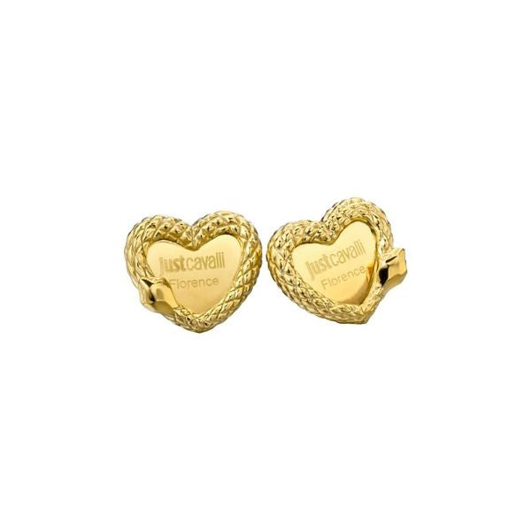 Gold heart earrings from JUST CAVALLI JEWELS JEWELRY Mod. JCER00090200 collection