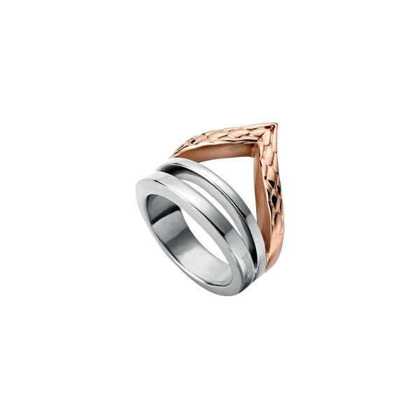 JUST CAVALLI JEWELS JEWELRY Mod. JCRG00110408 modern silver and rose gold ring