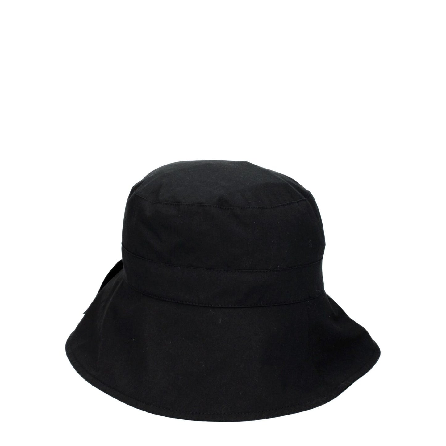 Jacquemus Black Cotton Bucket Hat featuring vintage effect and casual style, made from 75% cotton-polyamide blend, MPN: 235AC4485047380.