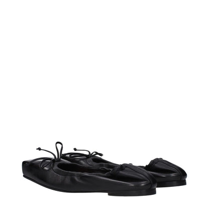 Jacquemus Black Leather Ballet Flats