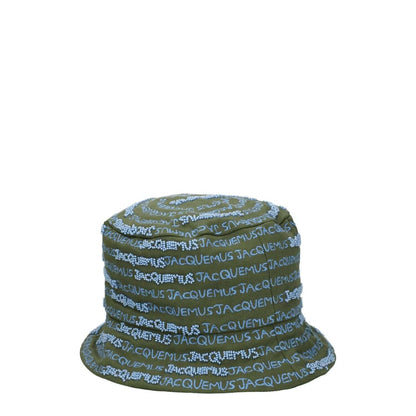 Jacquemus Green Cotton Bucket Hat with logo and embellishments on display, casual style made from green cotton, MPN 235AC4515012560