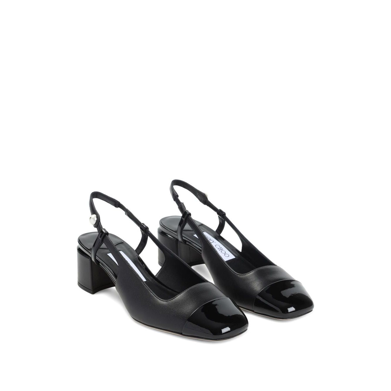 Jimmy Choo Elisa Sling Back 45 Patent and Nappa Leather Pumps