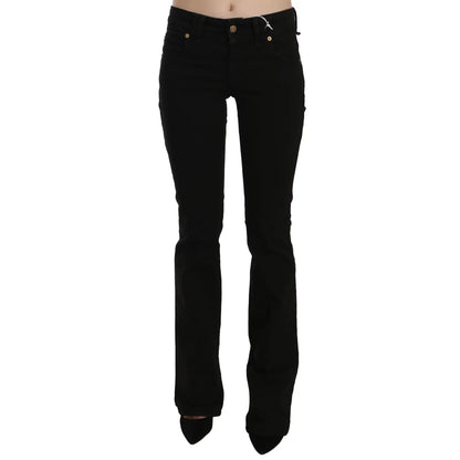 John Galliano Black Low Waist Slim Leg Skinny Denim Casual Pants Jeans