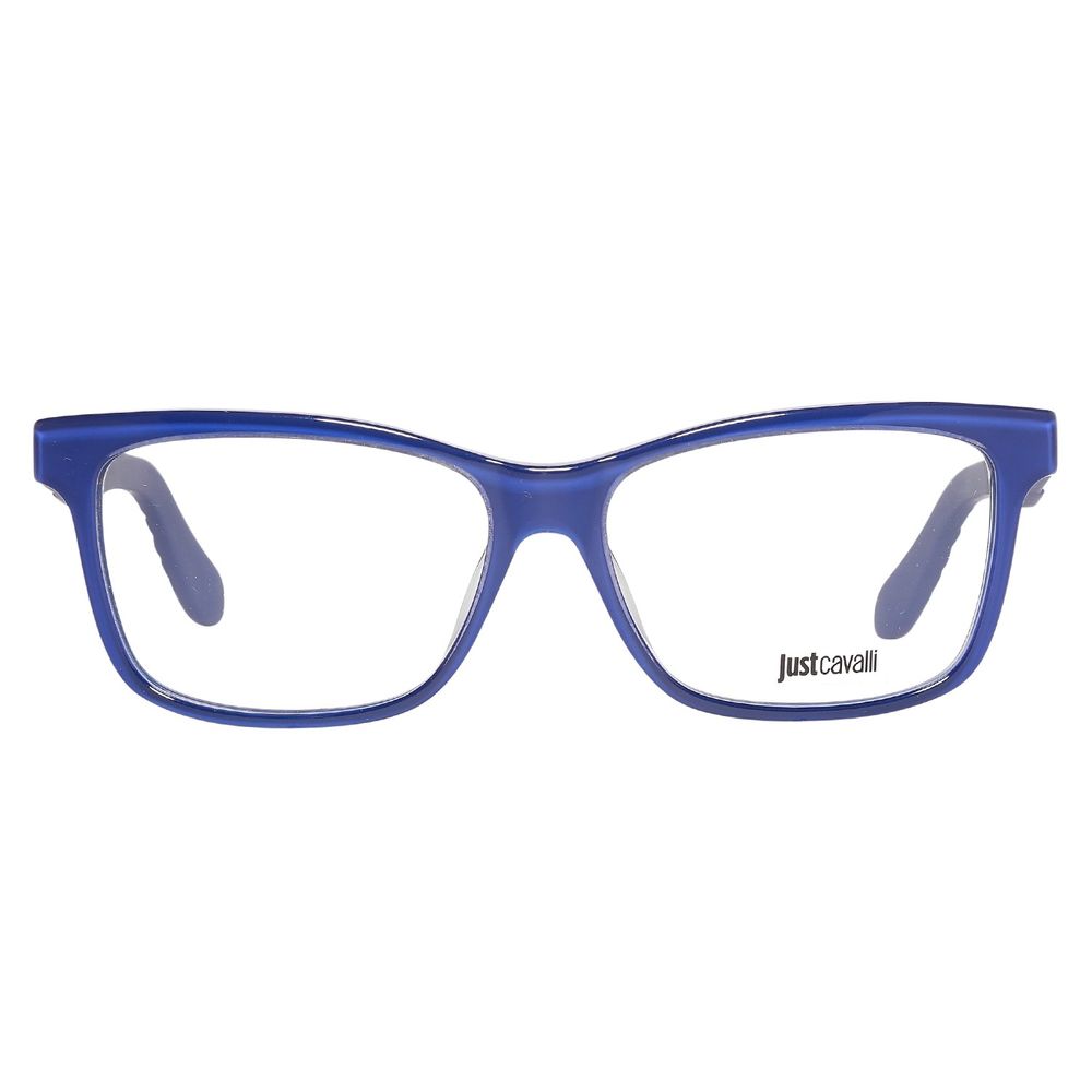 Just Cavalli Blue Plastic Frames for women in front view showing style JC0642-090-53 with blue color and dimensions 53/14/140mm.