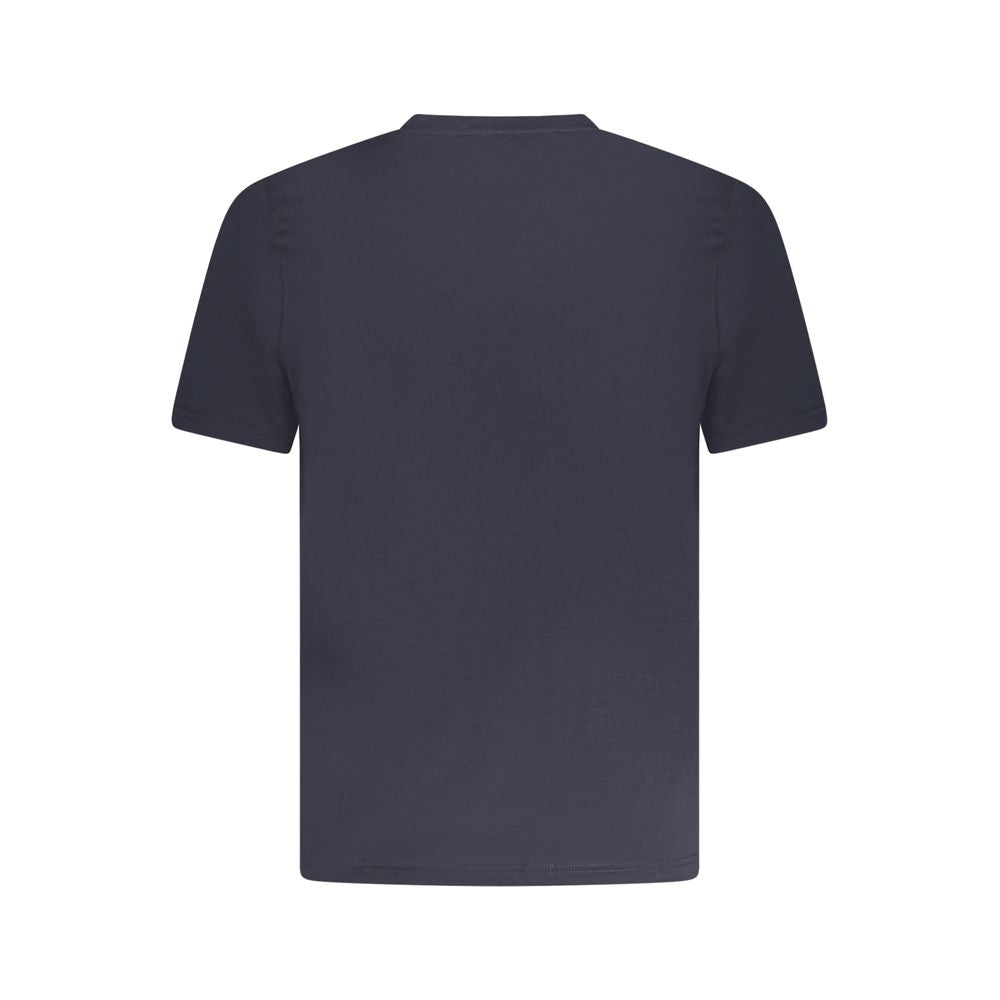 Back view of K-WAY Blue Cotton T-Shirt, short sleeve, crew neck, with one pocket and logo application.