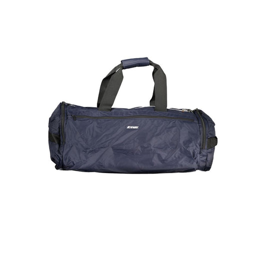 K-WAY Blue Polyamide Luggage And Travel bag with dual shoulder handles, adjustable strap, and multiple pockets.