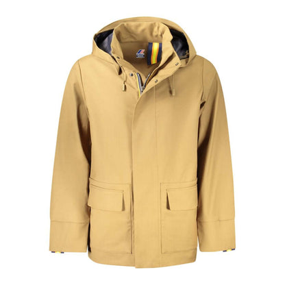 Yellow K-WAY rain jacket with hood and pockets