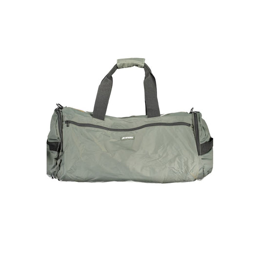 K-WAY Green Polyamide Luggage And Travel bag with shoulder handles and adjustable strap, featuring multiple pockets and zip closure.