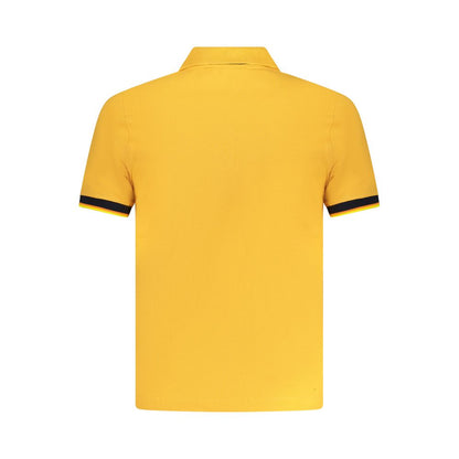 K-WAY Orange Cotton Polo Shirt with short sleeves, 2 buttons, contrasting details, and logo application, rear view