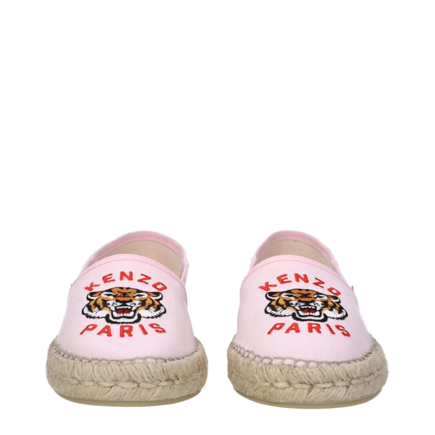 Kenzo Pink Fabric Espadrilles with distinctive front and side logo featuring round toe and rubber sole, style casual, MPN FE52ES020F8134.