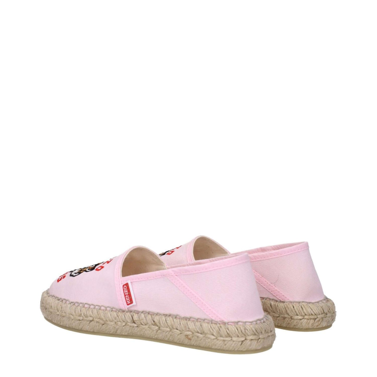 Kenzo Pink Fabric Espadrilles with front and side logo, rubber sole, round toe, casual style. MPN: FE52ES020F8134.