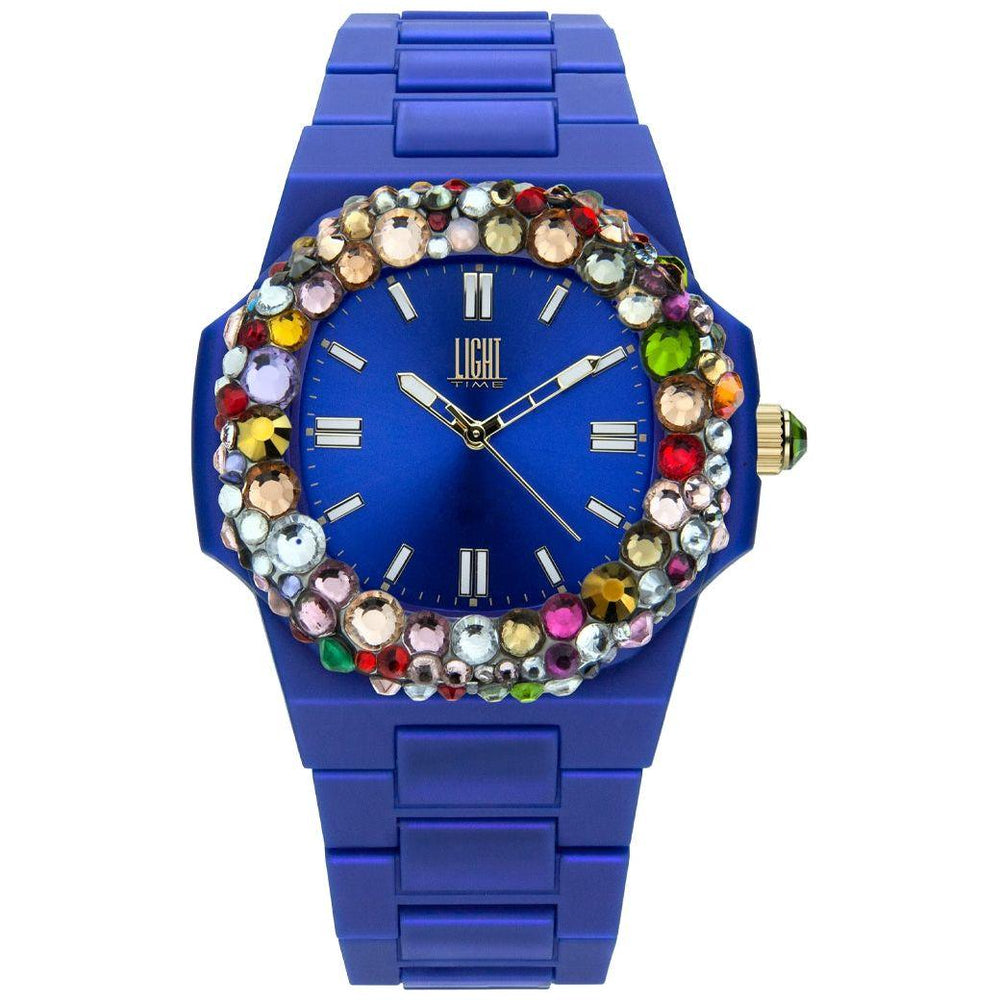 LIGHT TIME Mod. VELVET NAUTILUS - Blue Rainbow Strass L512-BL-2