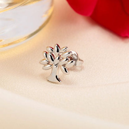 LA PETITE STORY JEWELRY Mod. LPS02ARQ09 elegant silver tree shaped earring with floral background