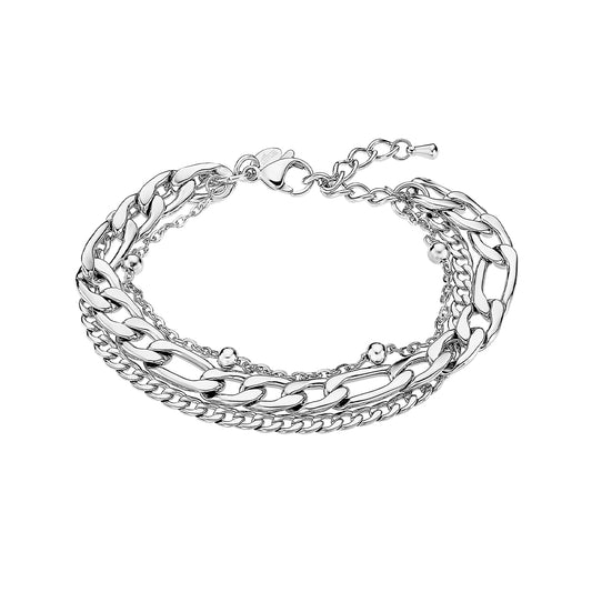 Silver bracelet featuring a chain design, LOTUS JEWELS JEWELRY Mod. LS2339-2/1, elegant and stylish accessory for any occasion.