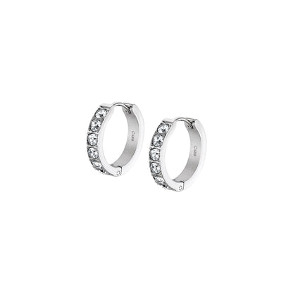 Elegant hoop earrings from LOTUS JEWELS JEWELRY Mod. LS2354-4/1 collection, featuring sparkling stones in a sleek silver setting.