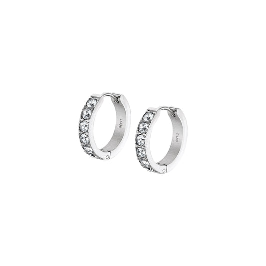 Elegant hoop earrings from LOTUS JEWELS JEWELRY Mod. LS2354-4/1 collection, featuring sparkling stones in a sleek silver setting.