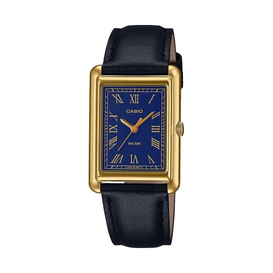 CASIO COLLECTION Mod. LADY TANK. GOLD. LEATHER - BLUE LTP-B165GL-2BVEF