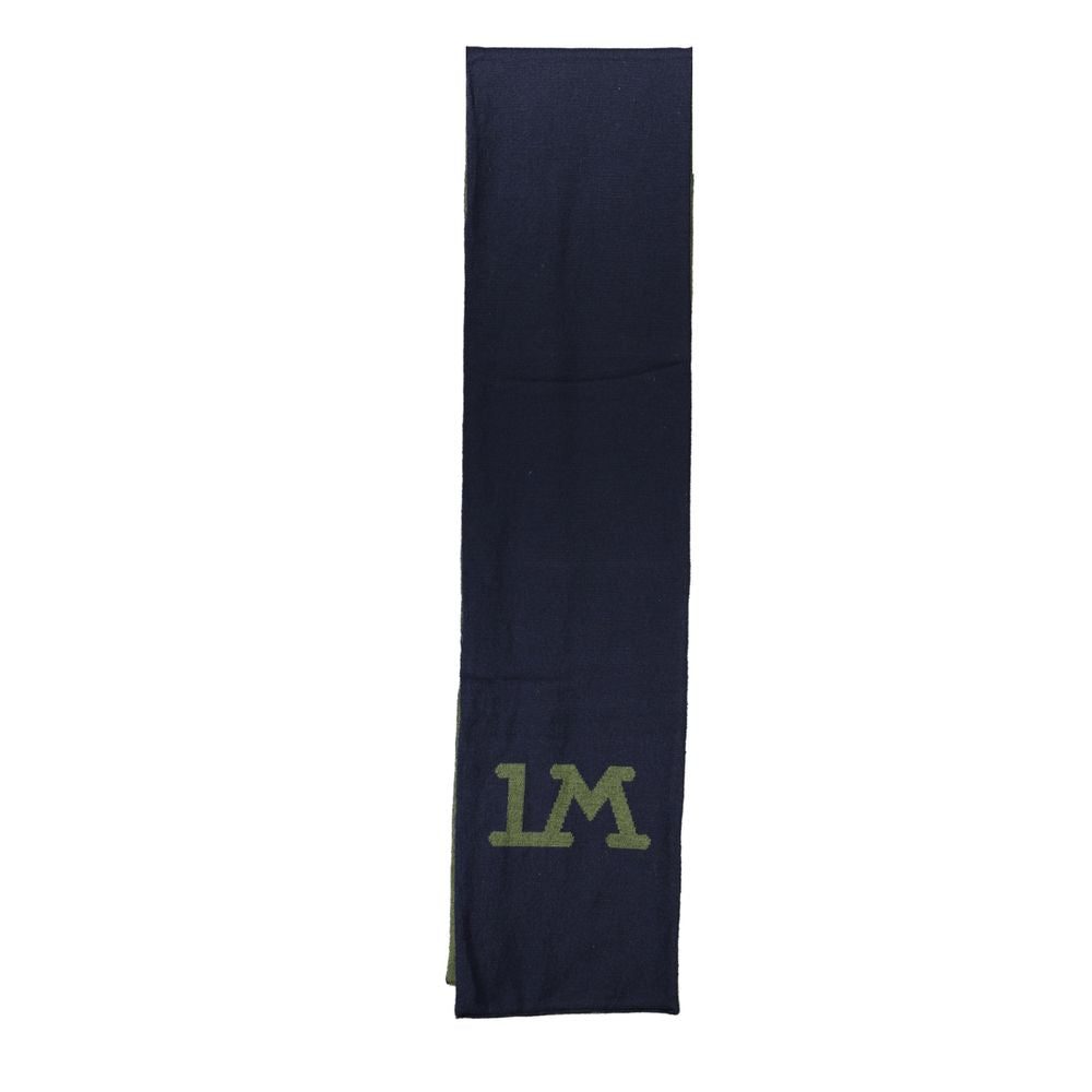 La Martina Green Polyester Scarf with contrast details and logo, 20x160 cm, printed design.