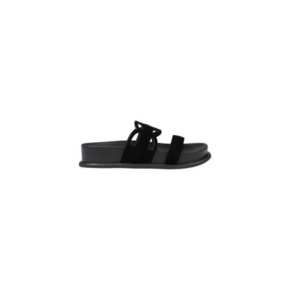 Liu Jo Black Leather Flat Sandals