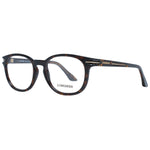Longines Brown Unisex Glasses Frame in full-rim style with plastic material and demo lenses, round shape, includes branded case.