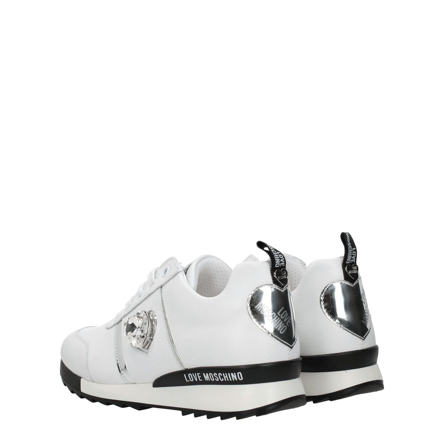 Love Moschino White Leather Low Top Sneakers