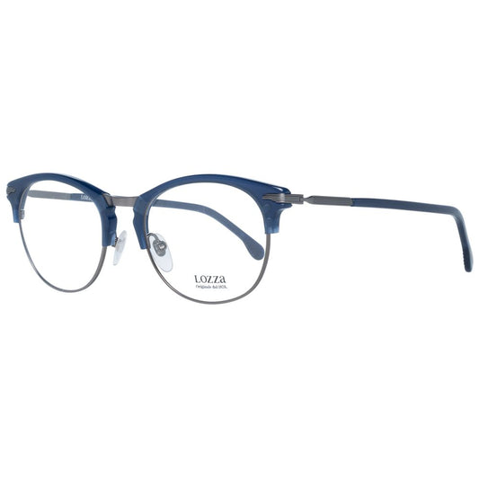 Lozza Blue Unisex Glasses Frame in full-rim oval style with metal and plastic construction, temples length 140, bridge width 20.