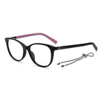 M Missoni Black Acetate Frames with striped temples and cord accessory, model MMI-0006-807, 52/16/140 mm.