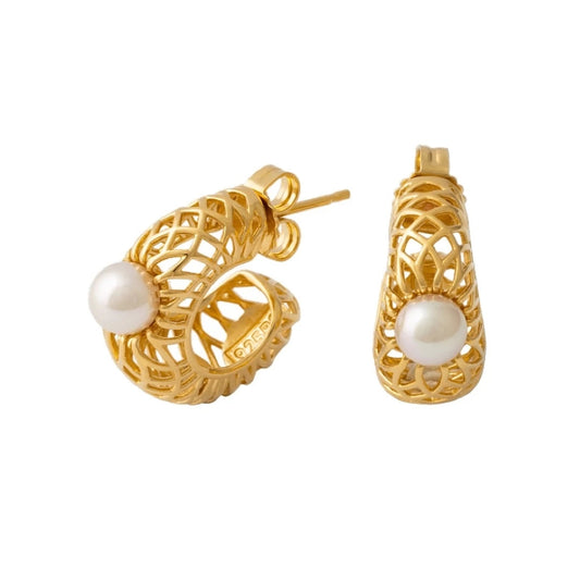 MAJORICA JEWELRY Mod. 17224.01.1.000.010.1 gold earrings with round pearl